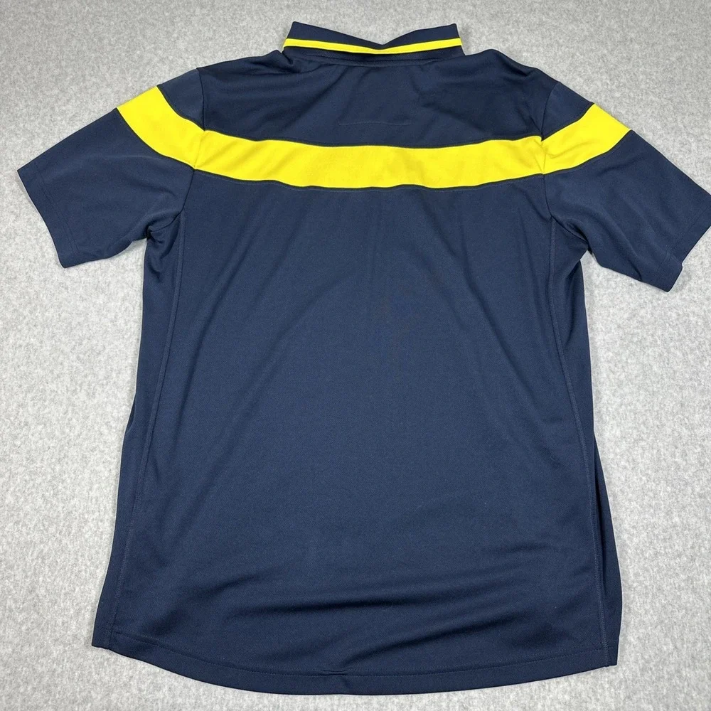 Michigan Wolverines Adidas Climalite Men's XL Blue NCAA Football Golf Polo